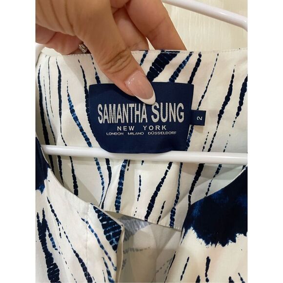 Samantha Sung Sleeveless Detachable Belt Dress size 2 - Picture 3 of 7